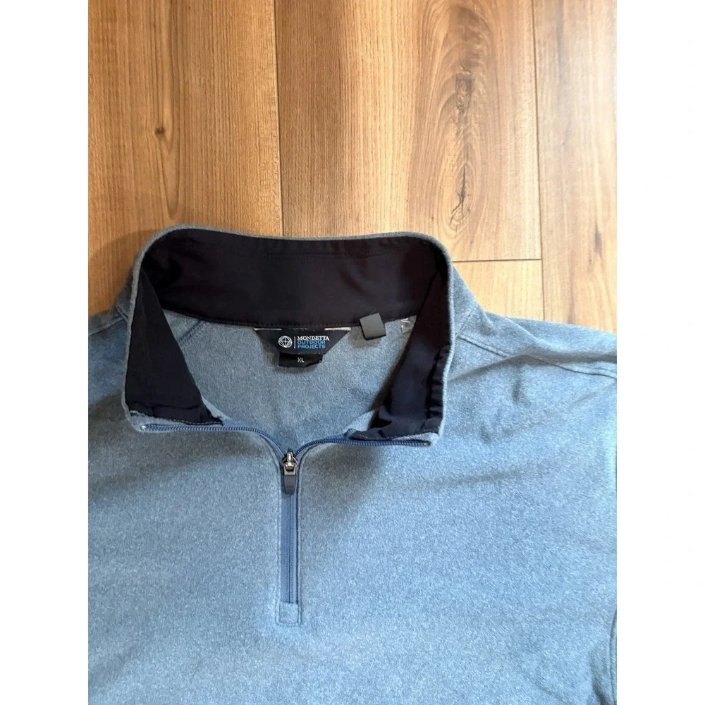 Mondetta Outdoor Projects Quarter Zip Fleece Pullover Blue Men's XL Soft